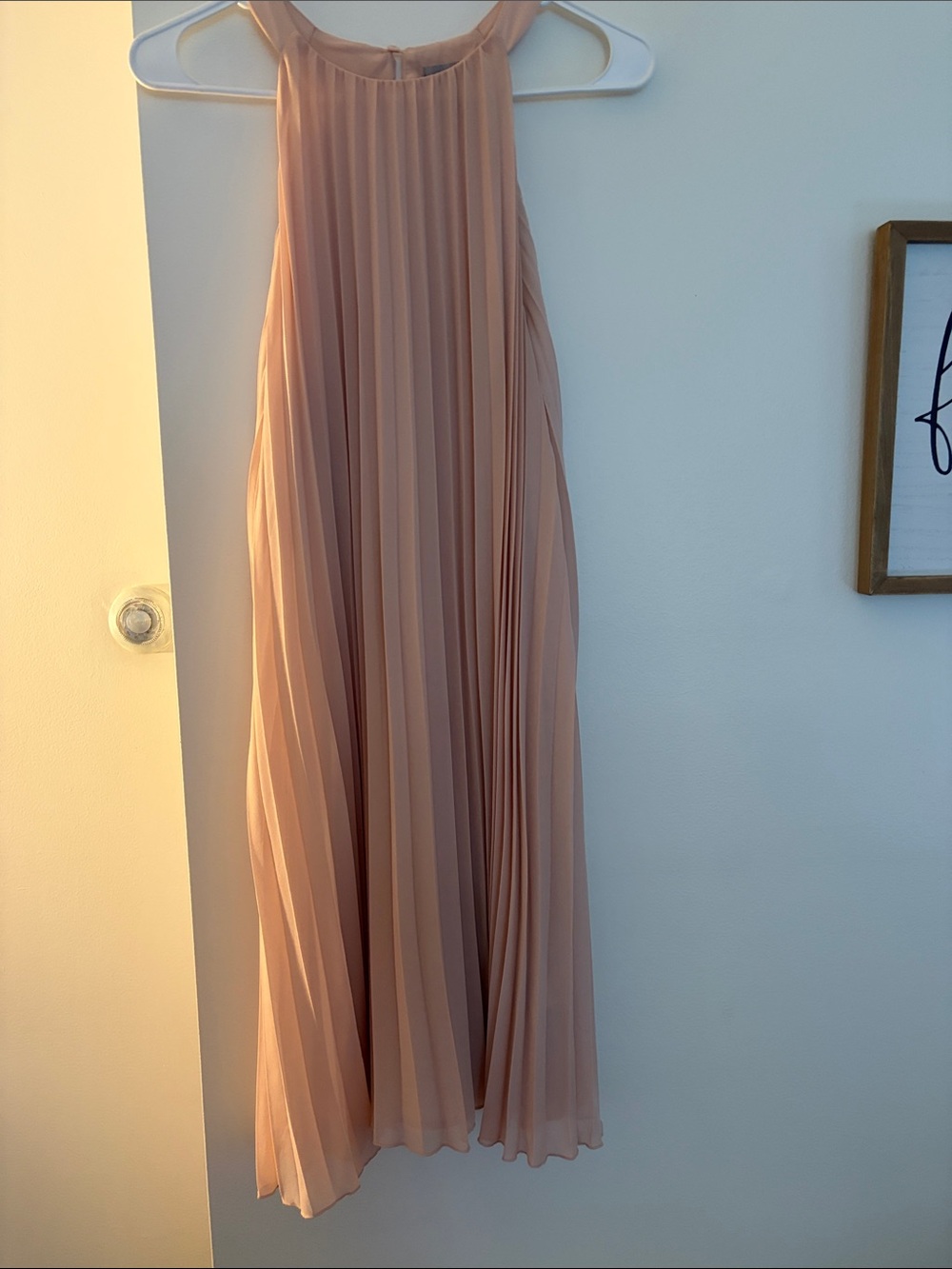H&M Pleated Midi dress in Dusty Blush